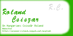 roland csiszar business card